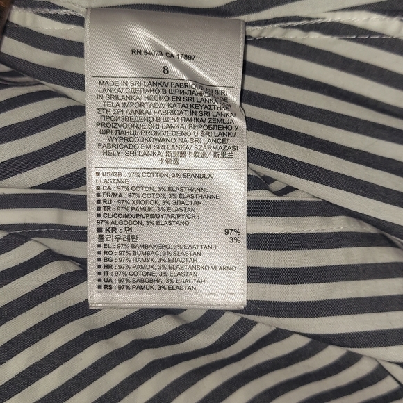 Banana Republic Non-Iron Fitted Striped Long Sleeve Button Down Shirt Women's 8 - Picture 5 of 6